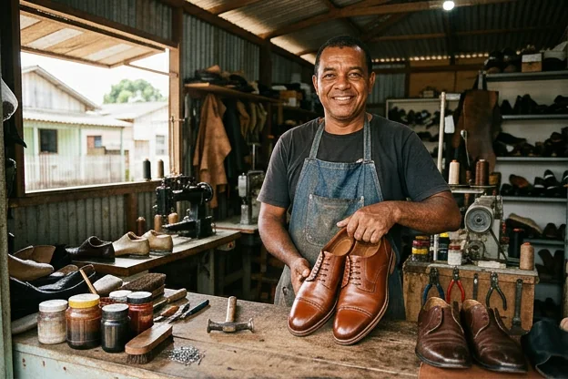 Sapatos reformados em destaque em Abaetetuba.